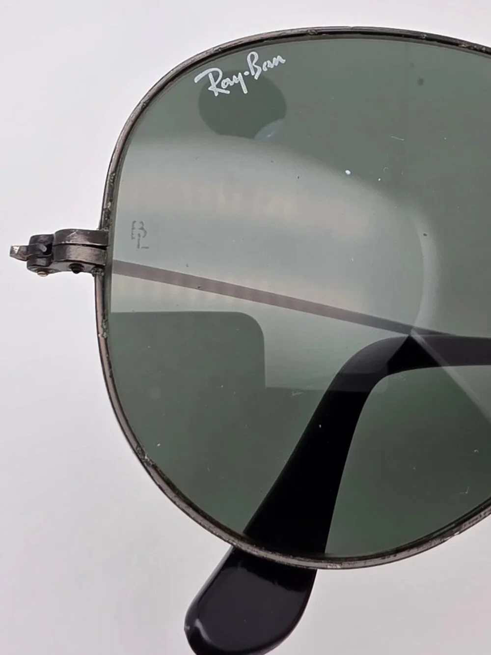 Ray-Ban B&L L2823 Black Chrome G-15 Green Glass Lens Aviator Sunglasses w/ Case